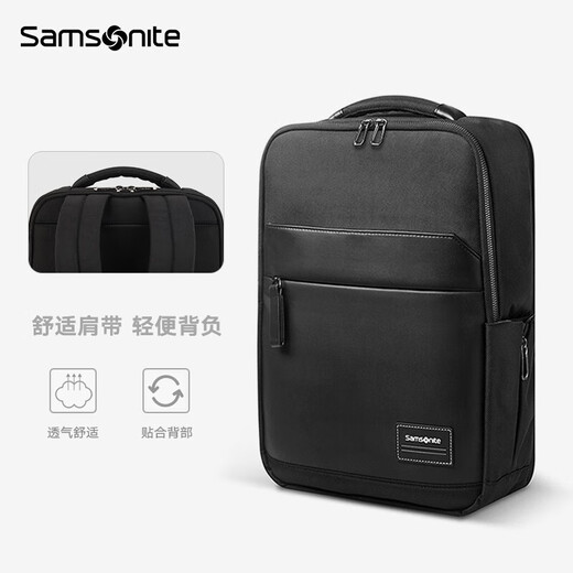Samsonite Computer Backpack Backpack Men's School Bag Business Fashion Three-dimensional Large Capacity Gift for Boyfriend and Husband\TT0 Black | 15.6-inch Computer | Net Weight 0.85kg
