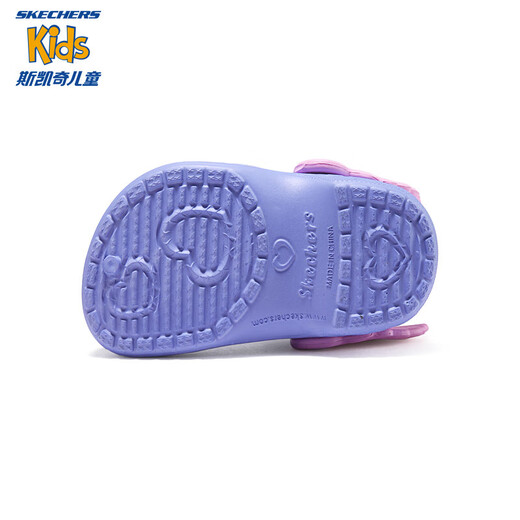 SKECHERS斯凯奇商场同款2024夏季新款洞洞鞋舒适防滑女小童凉鞋308360N 薰衣草色/粉红色/LVPK 26