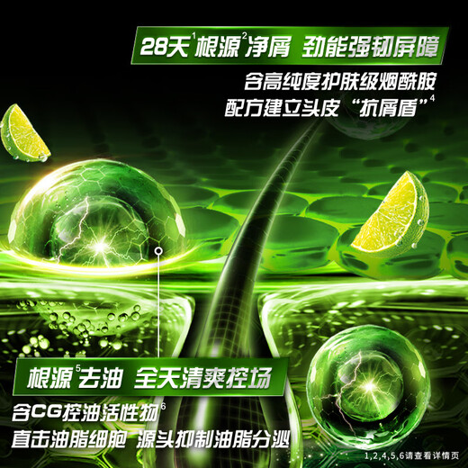 清扬男士去屑洗发水组套清爽控油型500g*2+100g*4 薄荷醇蓬松1400g