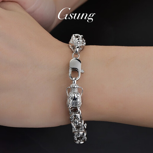 GsunG platinum men's faucet bracelet new domineering keel chain PT950 men's faucet bracelet platinum PT950 priced by the gram