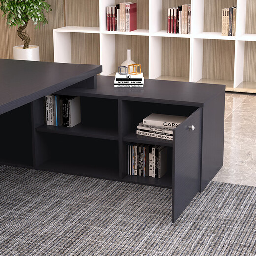 Han and Tang Shuangsheng manager's office desk combination boss desk desk executive desk simple modern light luxury classic walnut total length 140 + table width 60 (regular style) installation included