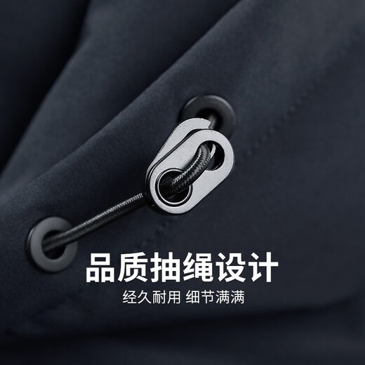 Dances with Wolves Cotton Lined Hooded Jacket Men's 2025 Autumn and Winter New Windproof Anti-wrinkle Warm Men's Jacket 1078 Navy Blue 101 L (175)