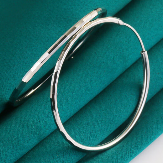 CEENIU Fat Donglai's same style pt950 platinum large hoop earrings platinum earrings for men and women, large and small, round, the middle circle is about 35-40 mm wide