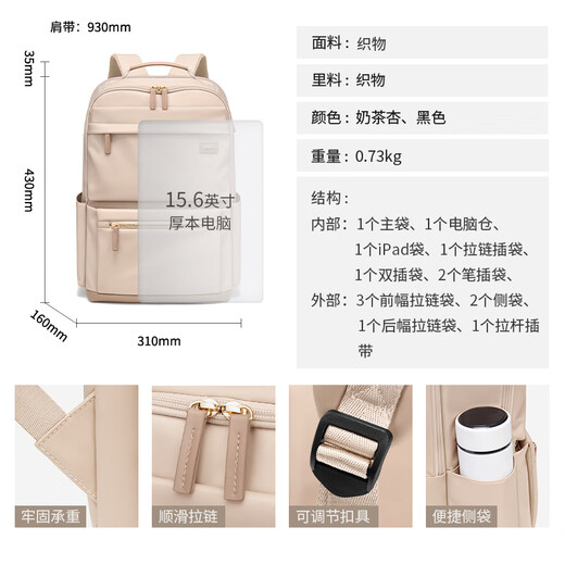 POLO Backpack Women's Large Capacity Commuting School Bag 14/15.6 Inch Computer Bag Travel Backpack Birthday Gift