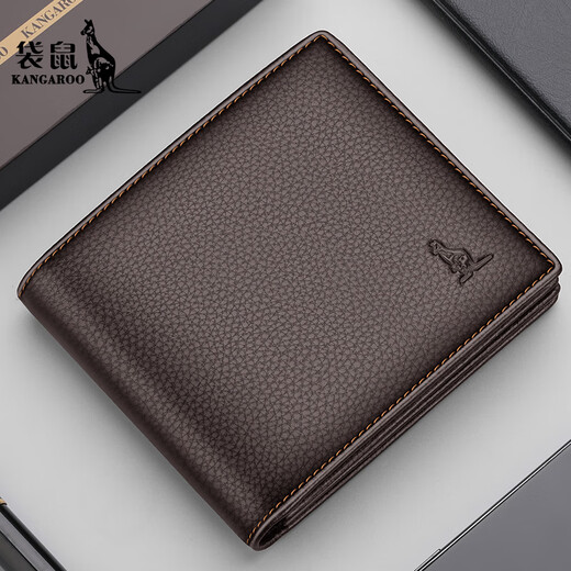 Portefeuille kangourou véritable en cuir masculin épaissis épaissis de la couche supérieure de la couche