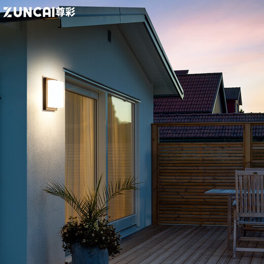 Zuncai entrance door wall lamp, outdoor waterproof villa door front lamp, courtyard exterior wall lamp, outdoor balcony terrace lamp, modern mains type/A type garden wall lamp, large 36W warm light