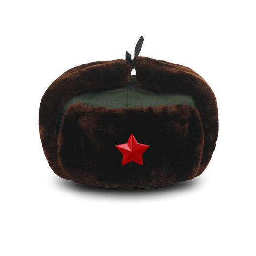 Jiaxuan Lei Feng Hat Plus Velvet Thickened Men's Cotton Hat Middle-aged and Elderly Winter Outdoor Cold Protection and Warm Security Ear Protection Cotton Hat Ear Hat Black with Five-Star Style Cotton Hat