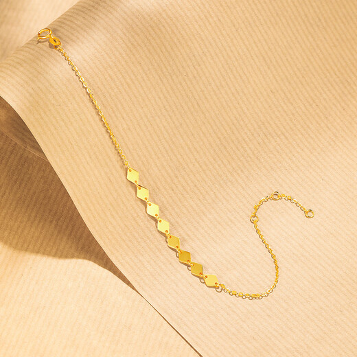 Saturday Fortune (ZLF) yellow 18K gold bracelet for women with sporadic twinkling geometric meteors as a holiday gift for girlfriend, sold out, adjustable 16+3cm