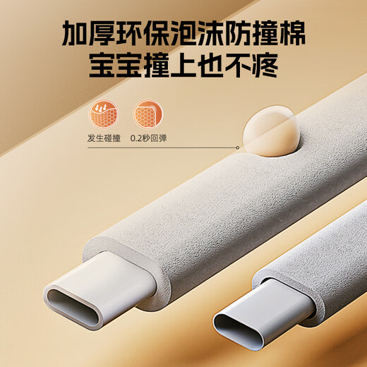Wanya Bett Zaun Baby Zaun Bett Bett Side Guardrail Child Guardrail Baby Anti-Fall-Leitplanke 3-seitige Installation grauer Pinguin 1,8 m + grauer Gletscher 2,0 m*2 Benötigen Nägel brauchen Nägel