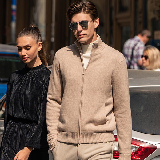 Mr. Bu Pure Woll Cardigan Jacke Herren Spring Neues verdickte langärmelte Strickjacke Bt12312 Mi Xing XL (180)
