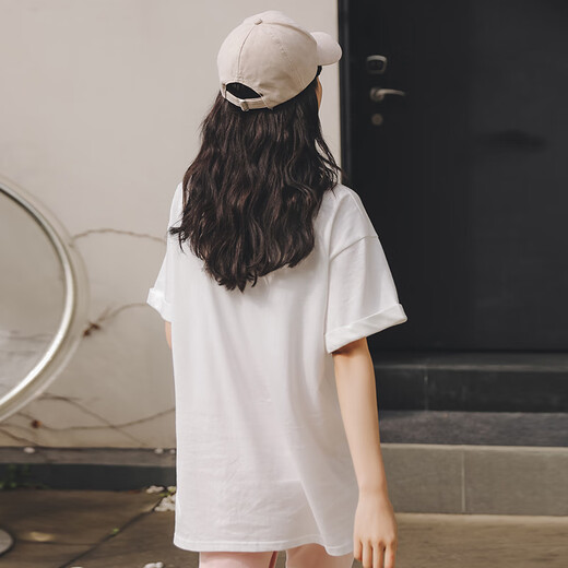 Miduli maternity top wearing large size maternity T-shirt for summer thin mid-length short-sleeved loose maternity dress dark powder L