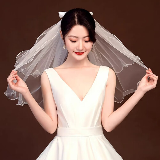 Maimid Veil, Certificate Photography, Bridal Proposal, Main Veil, Bow, Photo Props, Adult Ceremony, Graduation Season, Streamer, Bow Veil, Hairpin Style