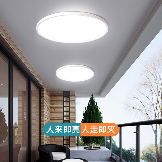 SUOYADA LED induction light stair light ceiling light aisle corridor corridor infrared human body automatic induction radar sound control light sound and light control induction light 18 watts 23cm white edge