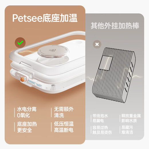 派兮S7猫咪饮水机恒温加热宠物自动静音循环不插电饮水器 S7-Lite 基础款