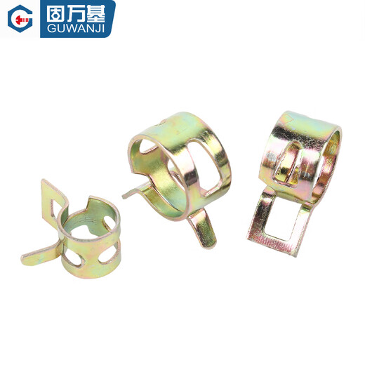 Guwanji Elastic Clamp Stahlgürtel Reifen Feder Stahl Klemme Handklemmschlauch Wasserrohr Ölschlauch Mangan Stahl Klemme Q673 Farbe Zink 8x8x0.6 [20 Stücke]