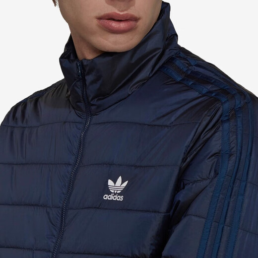 阿迪达斯 （adidas）三叶草棉服男装冬季薄款保暖棉衣立领防风运动服休闲外套 HL9215 L