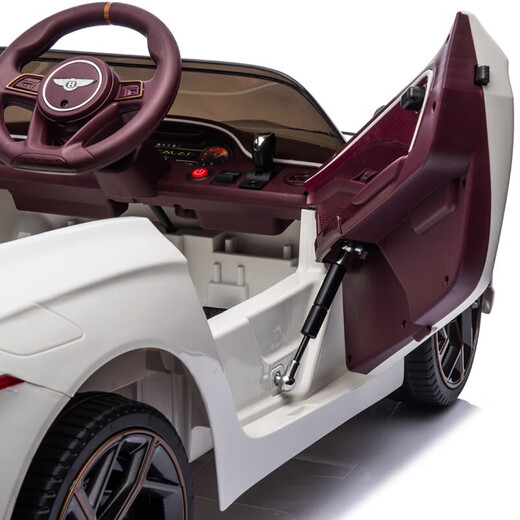 Mother and baby Bentley children's electric car four-wheel car for men and women with remote control swing toy car that can sit on one person's first birthday gift dual drive white + independent swing + hydraulic double door