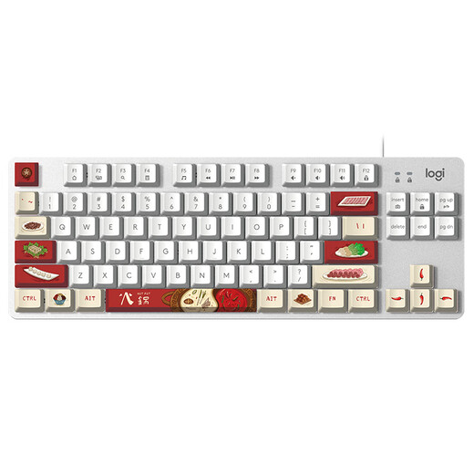 罗技（Logitech）K835机械键盘有线游戏电竞键盘84键电脑办公键盘个性pbt键帽送男生女友礼物 K835火锅键帽版 青轴