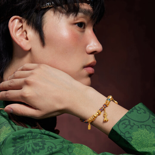Liufu Jewelry Fuman Heirloom Holdea de oro amigable para la familia y pulsera de oro de color oro Pulsero de oro PULCELADO MENOS F63TBGB0122 42.62 gramos (incluido el costo laboral de 3,878 yuan)