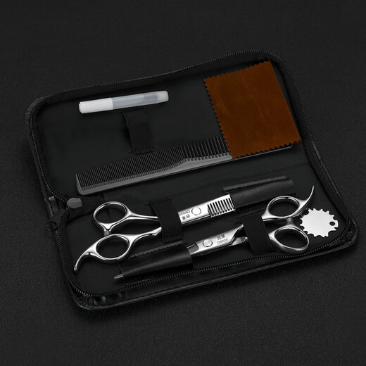 Qiman barber scissors, hairdressing scissors, professional thinning scissors, flat scissors, hair cutting artifact, broken hair scissors, bangs, self-cut hair tools, full set QM02A set