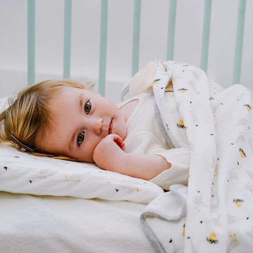 Nest designs Newborn gauze quilt large square towel Baby products blanket Baby four-season bath towel wrap swaddling towel package single Lucky Goose four-layer large square towel S size (including small square towel)
