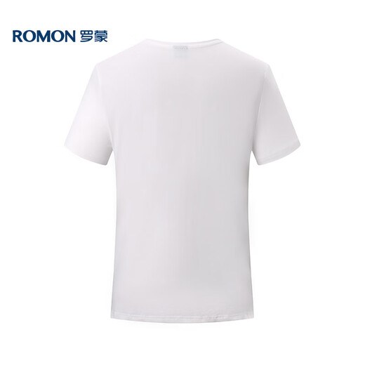 罗蒙（ROMON）短袖t恤男夏季休闲短袖男士冰丝感打底衫体恤男LM688 白色 L