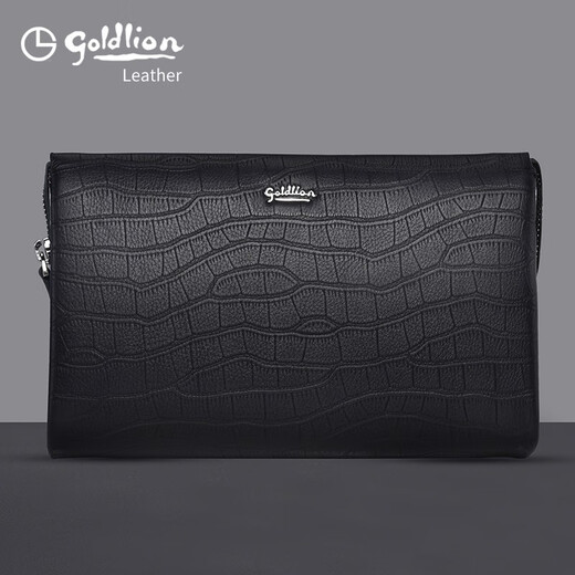 Jinlilai Handbag para hombres de cuero genuino de cuero antirrobo de la contraseña de bloqueo de la capa superior de la capa de vaca 2025 NUEVO bolso de mano alta negra