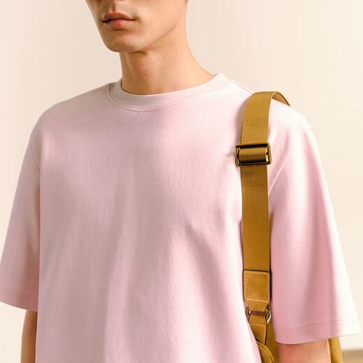 
Sketch men's clothing 2025 spring and summer new product cotton roman cloth round neck loose solid color short-sleeved T-shirt casual 9P1115080 687 light pink M