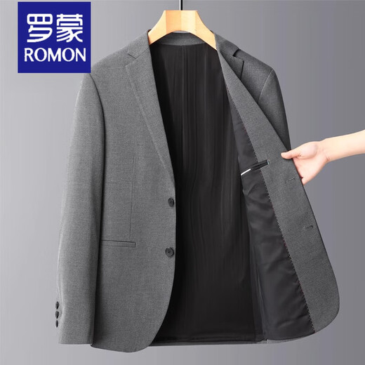 Romon (Romon) Chaqueta de traje para hombres Traje de alta gama casual de alta gama Smithing Single Western Top Single Piece y Otoño Formal Dapado Dad 9917 Gray [Patrón tridimensional] XL 180 [recomendado 140-154Jin [Jin iguala 0.5 kg]]