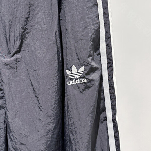 Adidas阿迪达斯三叶草复古直筒裤宽松运动阔腿男裤潮流时尚长裤 JW9896 XL