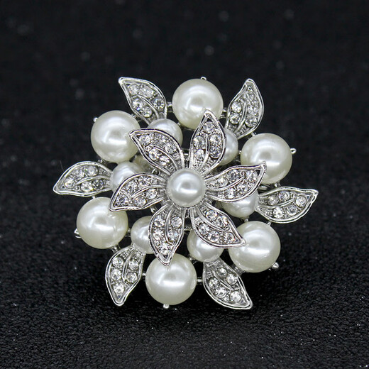 Shelly high-end pearl brooch for women, simple and fashionable round corsage, clothing fixed pin, exquisite accessories, birthday gift, gold 3407 box