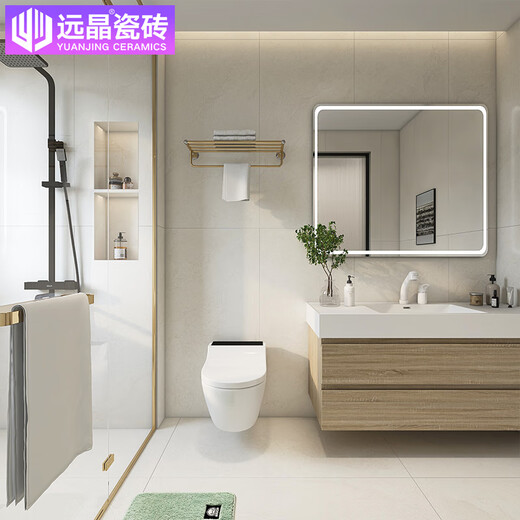 远晶600x1200瓷砖柔光天鹅绒奶油白微水泥客厅地砖墙砖通体广东地板砖 BM12859 600x1200mm