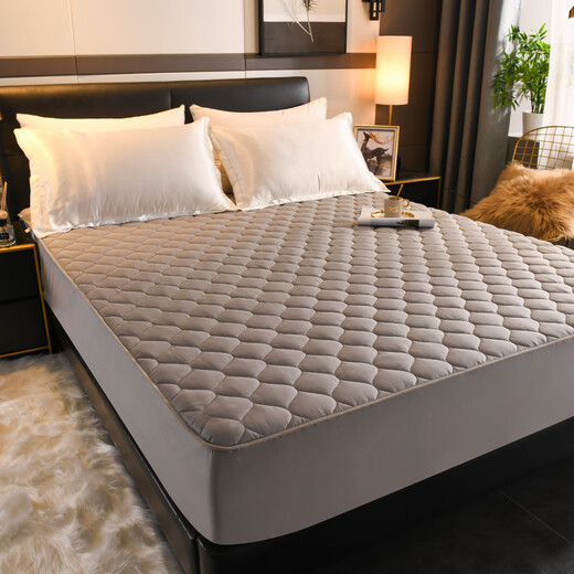 100-count satin cotton quilted bed sheet Class A maternal and infant grade dust-proof Simmons mattress protector for all seasons Class A cotton double-sided 100-count satin--Grey Customized version--(Please contact customer service for customization)