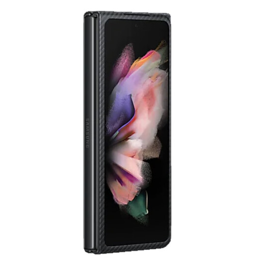 Samsung ZFold3 mobile phone case aramid fiber protective case flip protective case with SPen Samsung stylus aramid fiber (no stylus) black