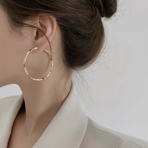 Youfang simple hoop plain hoop earrings for women niche design cold style ear hoop earrings 2025 new trendy silver pair