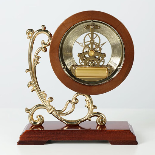 Hanshi (Hense) Living Room Desktop Clock Classical Creative Decoration Quartz Clock Study Desktop Clock Solid Wood Ornament Desk Clock HD216 Solid Wood + Perspective Movement