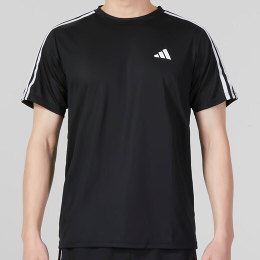 
Adidas men's sports suit 25 summer new comfortable and breathable three-stripe short-sleeved T-shirt, five-point pants, shorts, two-piece set IB8150+IC1484 L/180