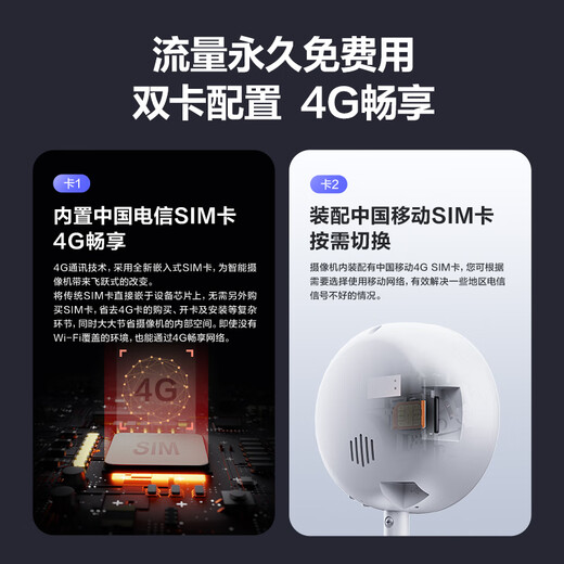 萤石CB1电池摄像头全无线监控网络家用摄像头萤石官方双向语音通话吸附安装 CB1 4G-无限流量 标配无卡&送32G