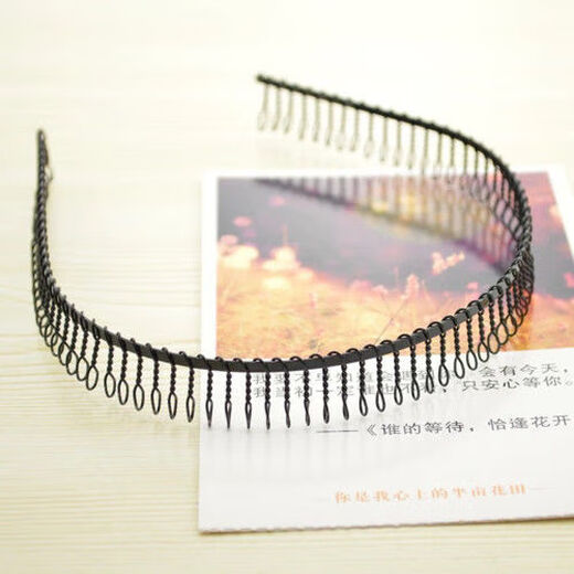 Mengkuan face wash simple hair hoop for makeup, old style, practical and convenient hair accessories for grandma, iron hair hoop for the elderly, 3 black hair hoops