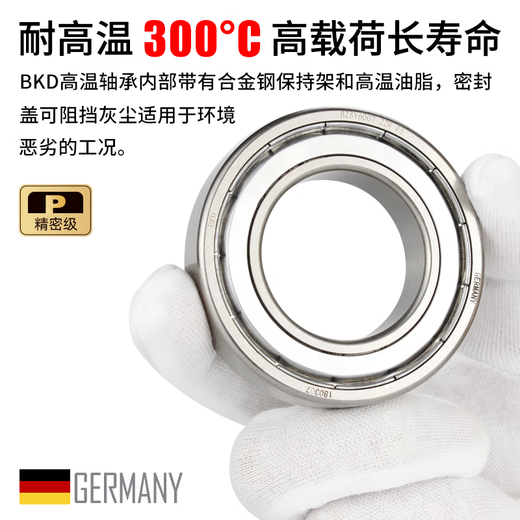 Allemagne BKD Boulonnements de résistance à haute température à haute température 300 degrés Baule à rainure profonde à haute vitesse P5 Grade en acier ACIER PRÉCISION JOINT BOULEUR SOIN 6000Z6207ZZ 6205ZZ / P5 COUVERTURE DE FER [résistance à haute température 300 degrés] 3500 RPM