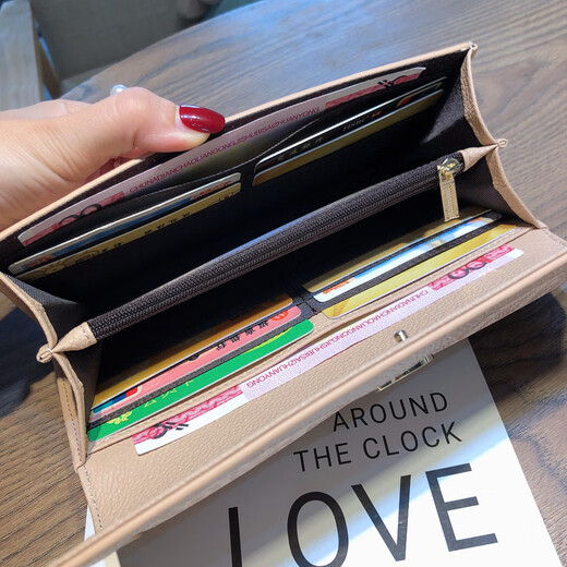 CALCULAT/KEENCK Long Wallet Women's 2025 New Leather Wallet Large Capacity Multi-Card Card Bag Mobile Phone Bag Trendy