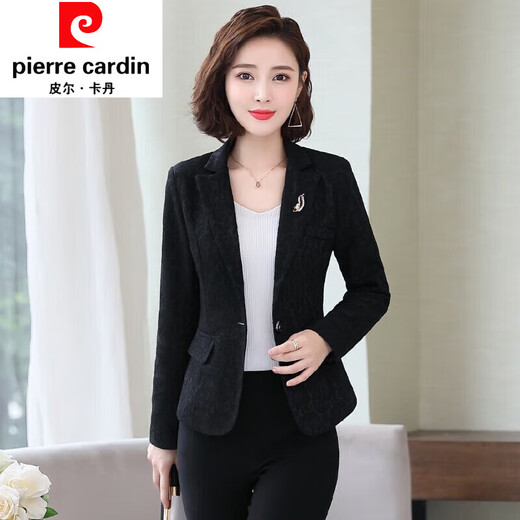 Pierre Cardin Early Autumn Lace Small Blazer Women's 2022 Spring and Autumn New Slim Fit Small Long Sleeve Casual Versatile Burgundy XL