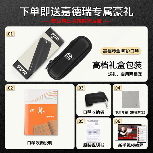 嘉德瑞JDR布鲁斯十孔口琴C调NinJa忍者10孔蓝调paddy初学者成人演奏级