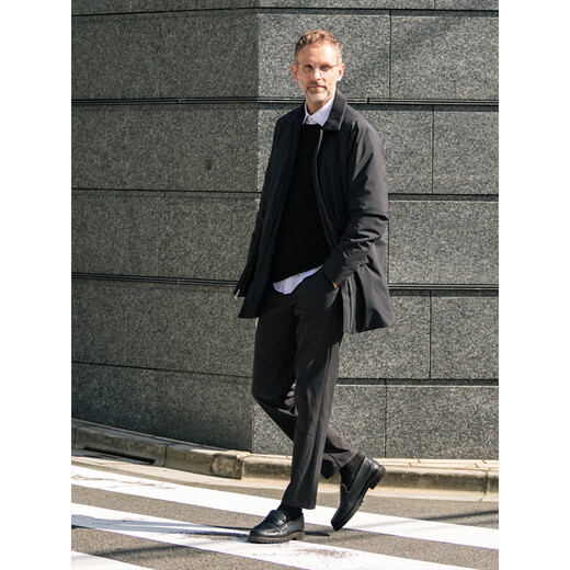 CARE OF LORD Navigator Series Gold Label Primaloft Men's Autumn and Winter Lapel Mid-Length Commuting Cotton Jacket 8633 Classic Black XL