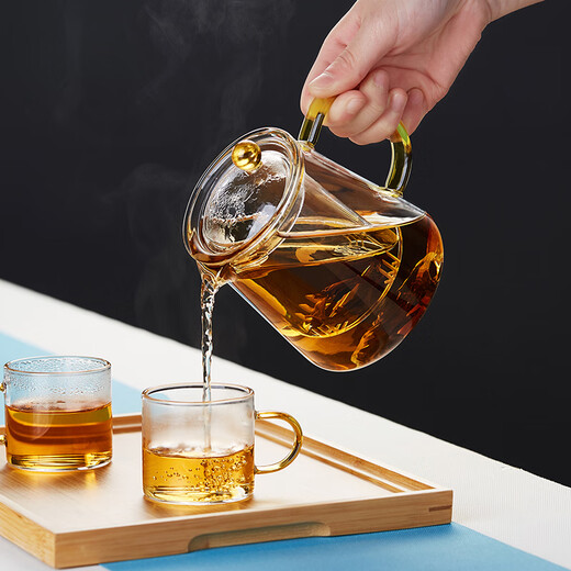 Mesni thickened glass teapot heat-resistant glass tea maker home with filter kung fu tea set
