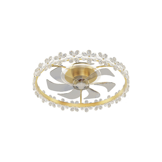 
XMSJ light luxury crystal fan light bedroom ceiling light restaurant modern simple home use Prichi chip Ra97 12033 gold
