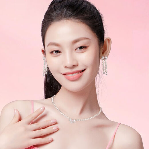 Fanci Fan Qi Sweet Knot Necklace Women's Imitation Pearl Clavicle Chain Birthday Light Luxury High-end Gift for Girlfriend Sweet Knot Necklace No Specifications