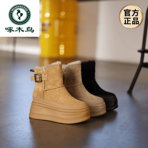 Pic des bottes de neige accrue intérieure pour les femmes 2025 hiver neuf en peluche épaissie des chaussures martin chaudes nord-est chaussures de coton épaisses