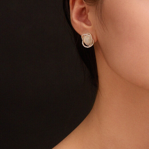 Idel cat's eye stone earrings for women 2025 new trendy earrings niche design high-end temperament earrings birthday gift Mercury Synthetic Cat's Eye Stone Earrings E1054