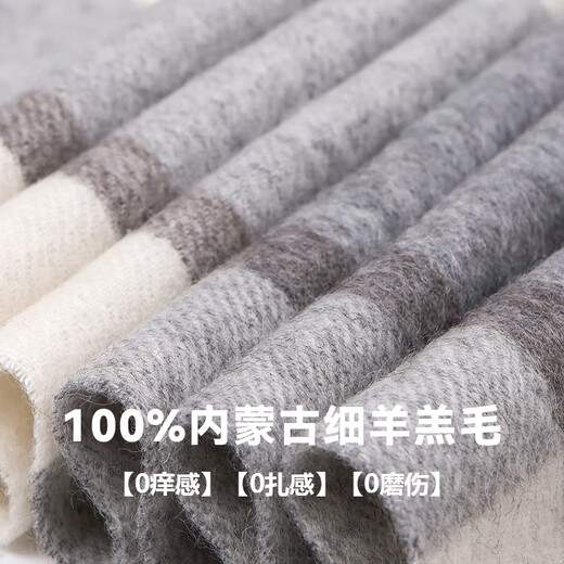 Woolsey pure wool scarf men's winter high-end neck warm neck scarf father's Valentine's Day New Year's birthday gift men's gift box